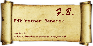 Fürstner Benedek névjegykártya