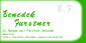 benedek furstner business card
